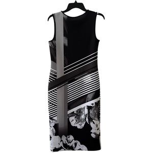 APT.9 Black & White Floral Midi Dress